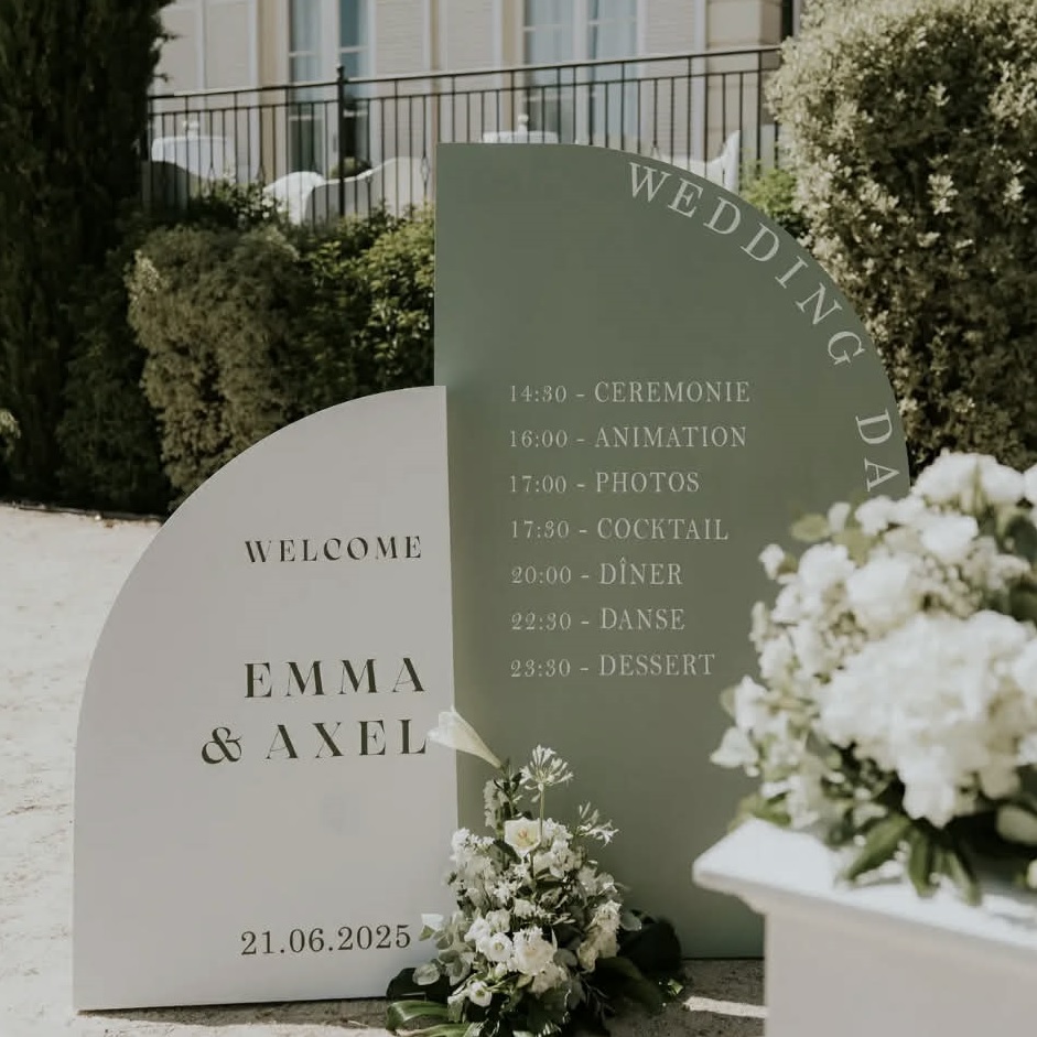 Demi backdrop blanc et vert sauge – Image 2